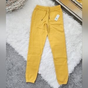 Original Favorites Mustard GOTS Organic Cotton Sweatpants. Unisex. Size xsmall.